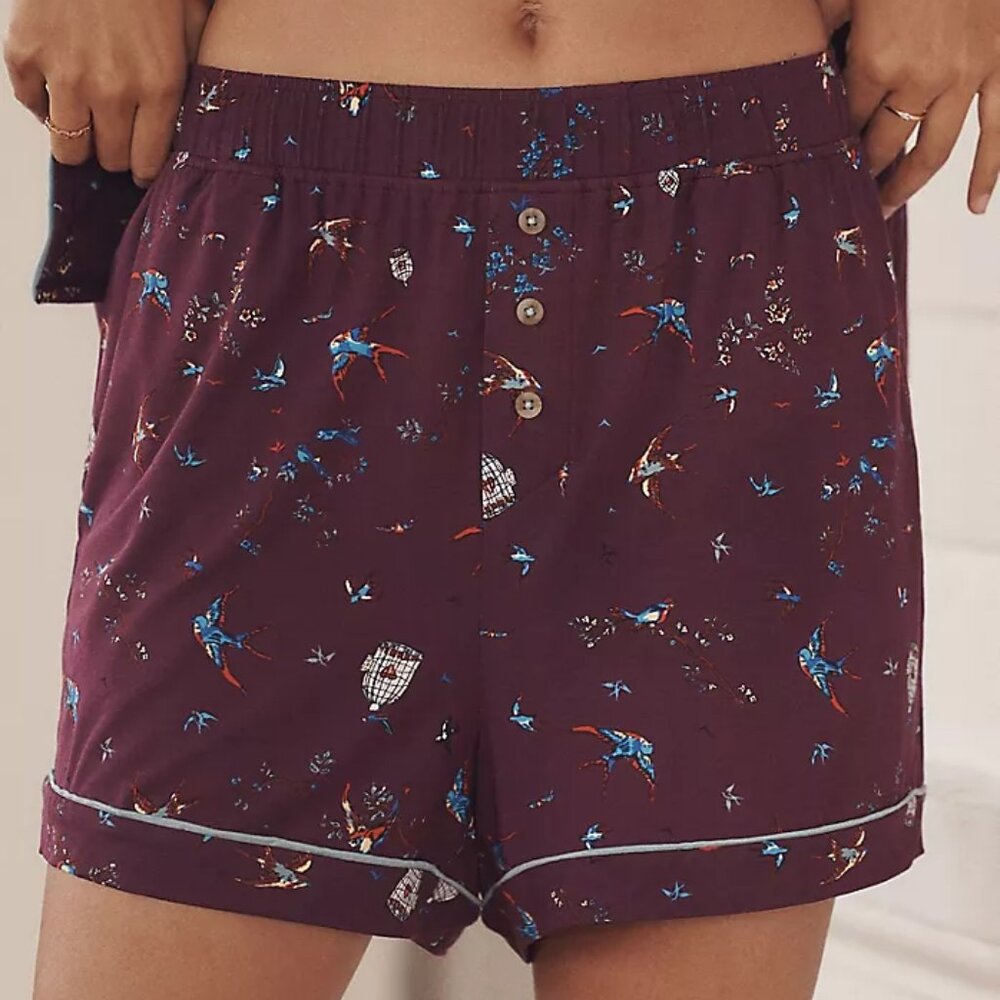 Anthropologie The LyreBird ModaLuxe Pajama Shorts M L NWT